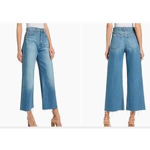 Veronica Beard Taylor Cropped High Rise Wide Enough Said Blue Jeans NWT 298 23
